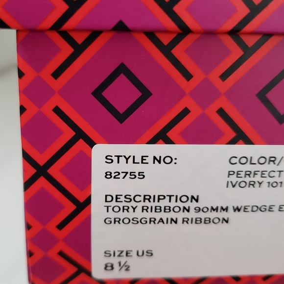 Tory Burch Ribbon Strappy Espadrille Wedge Sandals Pefect Navy Size 8.5 - Picture 6 of 7